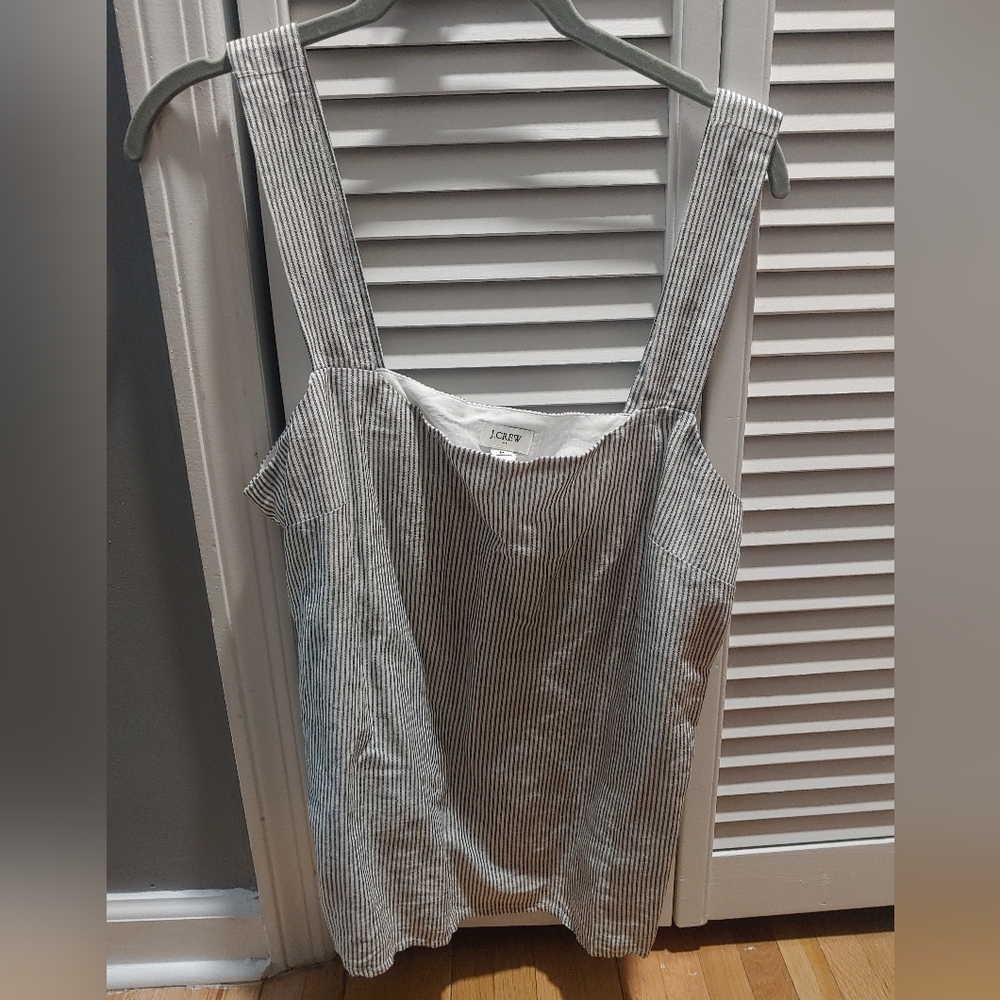 J Crew Striped Women's Tank Top / Size Medium / Grey And White